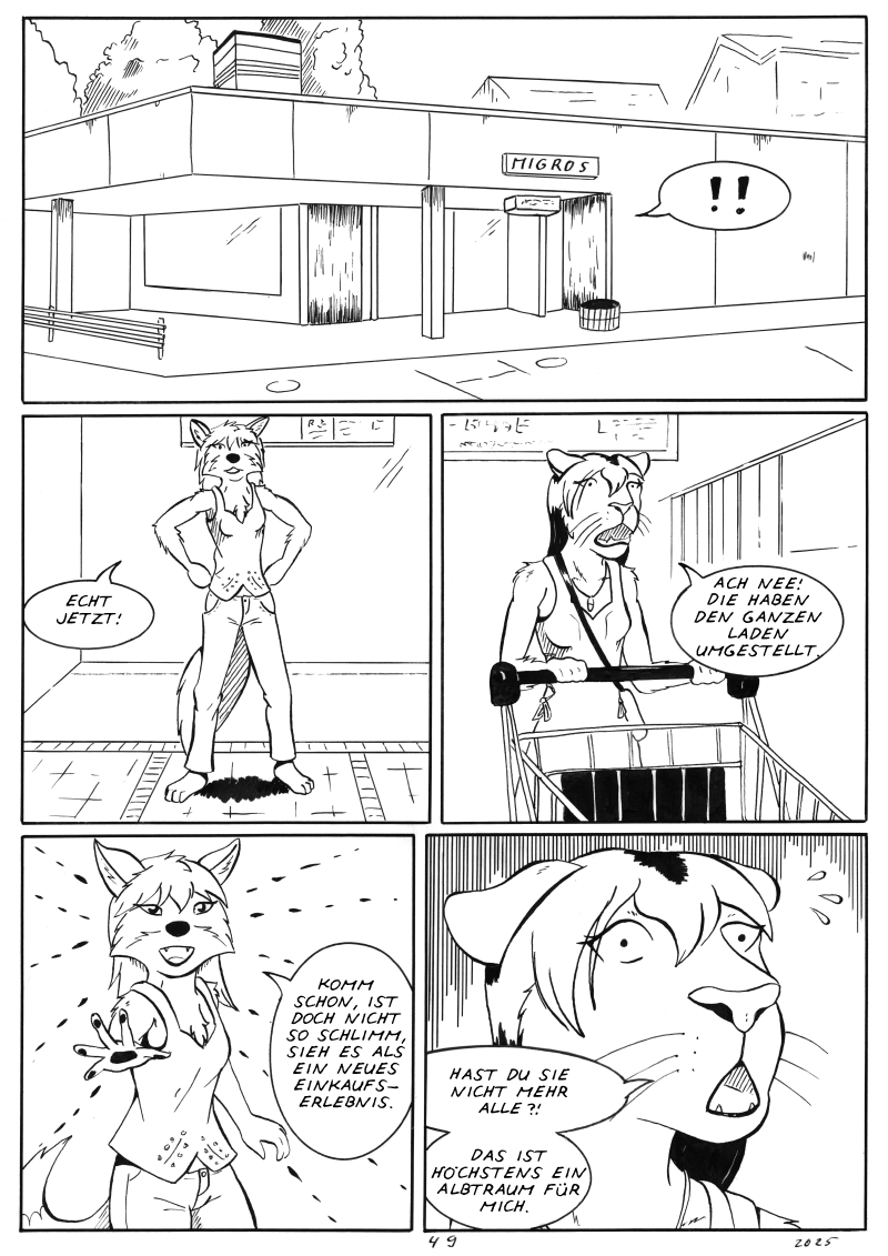 Die aktuelle Seite des deutsch sprachigen Furry Webcomics Sandra's Day